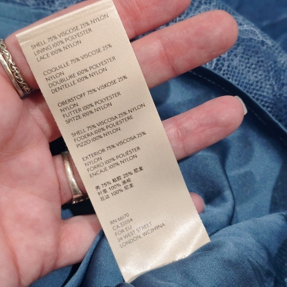 Free People Blue Velvet Skirt – Sheer Lace Hem & Asymmetrical Cut | 2 & 4 | NWT - Picture 13 of 16